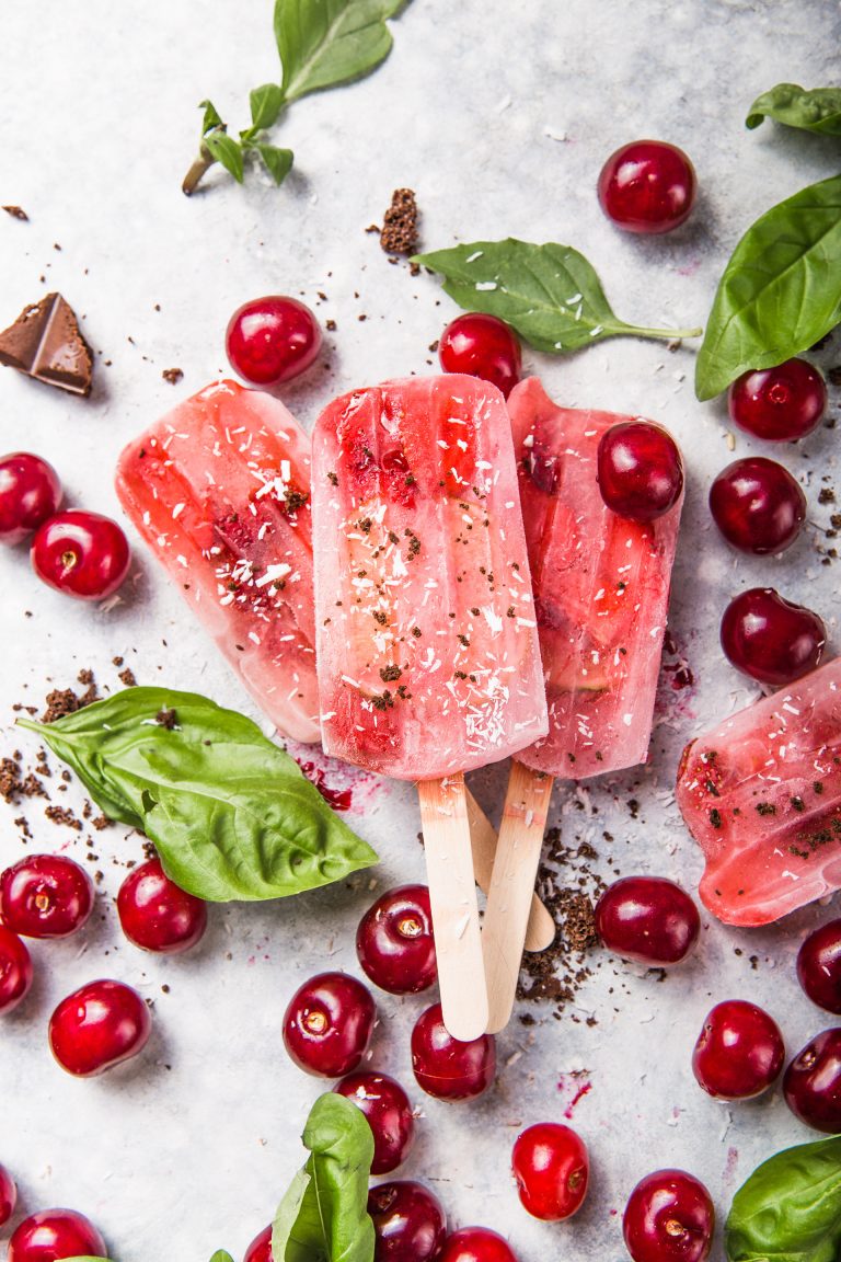Homemade,Vegan,Cherry,Popsicles,With,Coconut,Milk